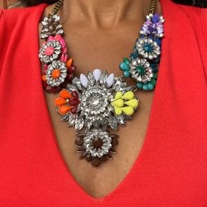 Multicolor Jeweled Statement Necklace 🌈
